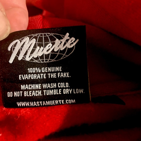 Hasta Muerte Red “Third Eye” Premium HW Hoodie size Large - Picture 5 of 6